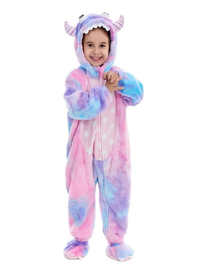 HSCTEK Baby Monster Costume, Infant Monster Cosplay Newborn Boys Girls, Toddler Halloween Onesie Suit Kids 12-18 Months Purple - Image 1
